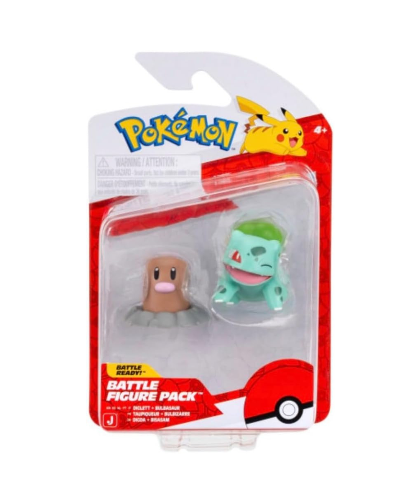 Pokémon Battle Figure Pack with Diglett and Bulbasaur, 2 Pack Action Figures