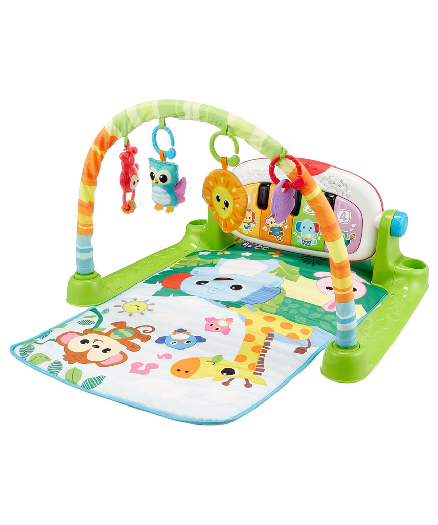 Winfun Jungle Pals Kick ’N Play Musical Gym | Baby Activity Play Mat with Lights & Sounds | Infant Gym with Hanging Toys & Musical Kicking Pad for Newborns 0M+
