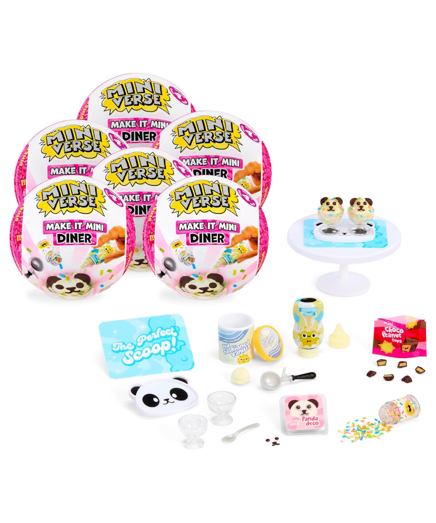 MGA’s Miniverse Make It Mini Foods Diner Series 4 Surprise, DIY Mini Resin Snack & Dessert Replicas with Ingredients, Recipe Card, Accessories, Table Display & Blind Packaging – 8 Styles- 546825