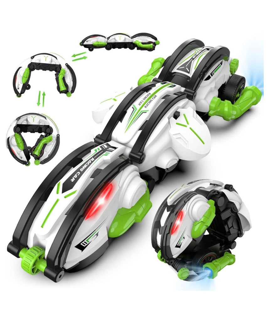 Crazon RC Stunt Car 360° Rolling Snake Car with LED Lights – Green
