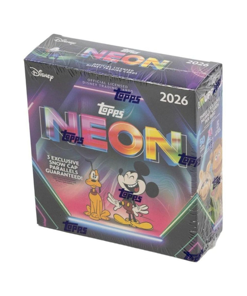 2026 Topps Disney Neon Mega Box Trading Cards, Phineas and Ferb, Epic Mickey, Descendants, Gargoyles & Disney Collectible Card Box
