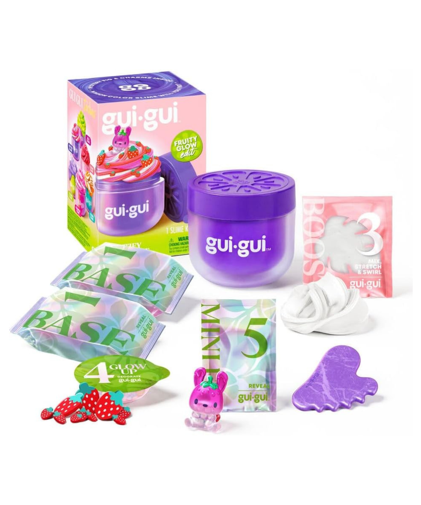 Gui Gui Slime Fruity Glow Edition Butter Slime, Stretchable DIY Slime with Styling Accessories, Creative Sensory Toy for Kids, Ages 6+