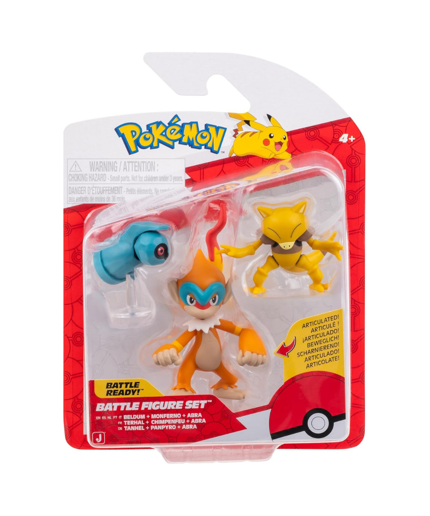 Pokémon PKW4092 Battle Figure Set Tanhel, Abra and Panpyro Official Figures Set