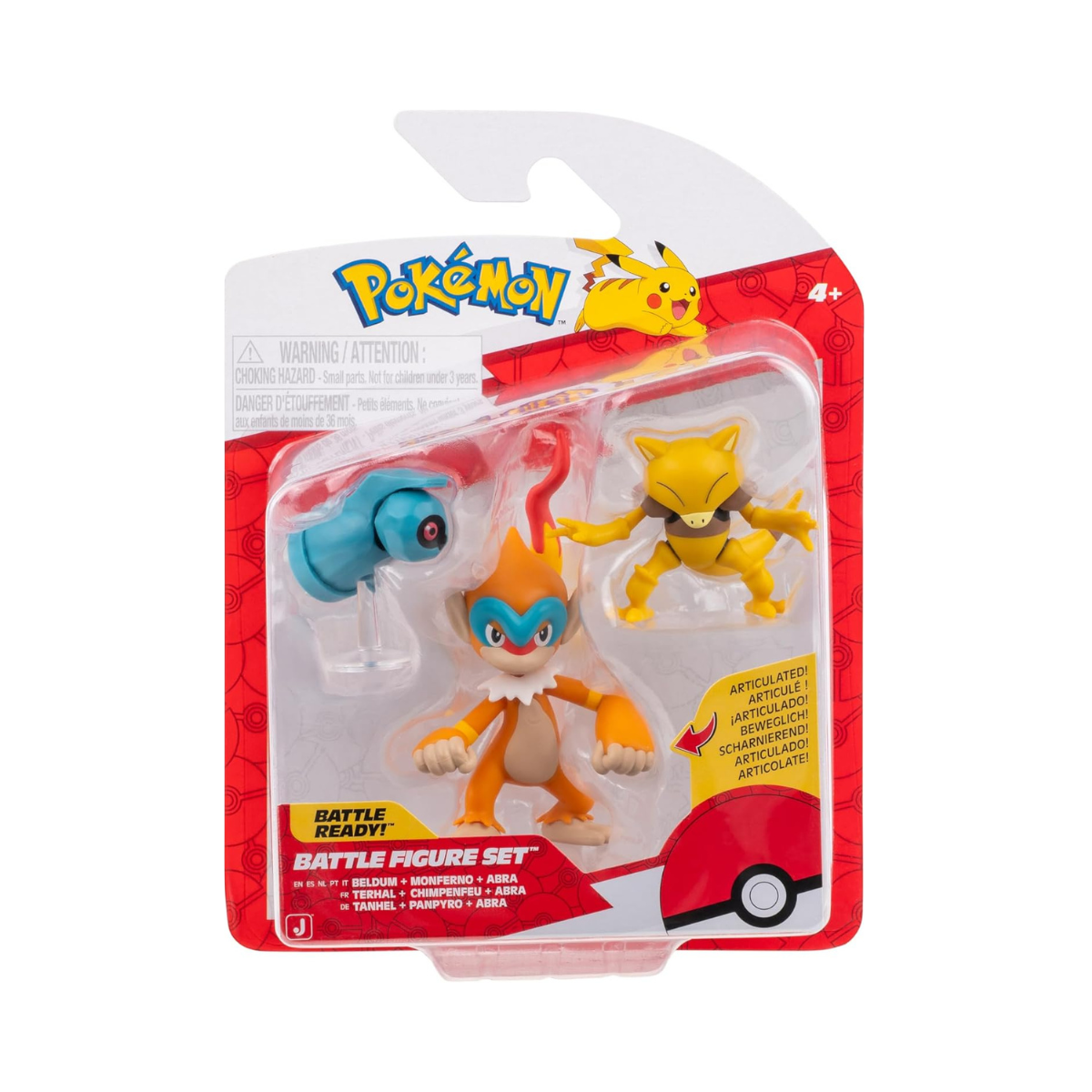 Pokémon PKW4092 Battle Figure Set Tanhel, Abra and Panpyro Official Figures Set