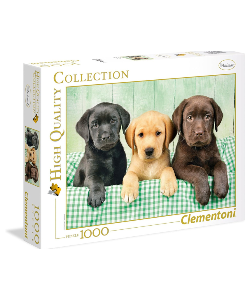 Clementoni 39279 Three Labrador Babies - Puzzle 1000 Pieces, Colourful Tile Game for the Whole Family, Adult Puzzle from 14 Years