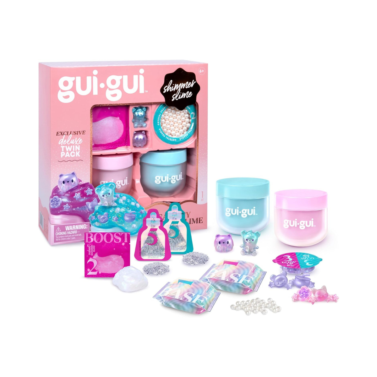 Gui Gui Deluxe Twin Pack DIY Slime Kit with Decorative Charms and Accessories, Sensory Creative Play Toy for Kids Ages 6+