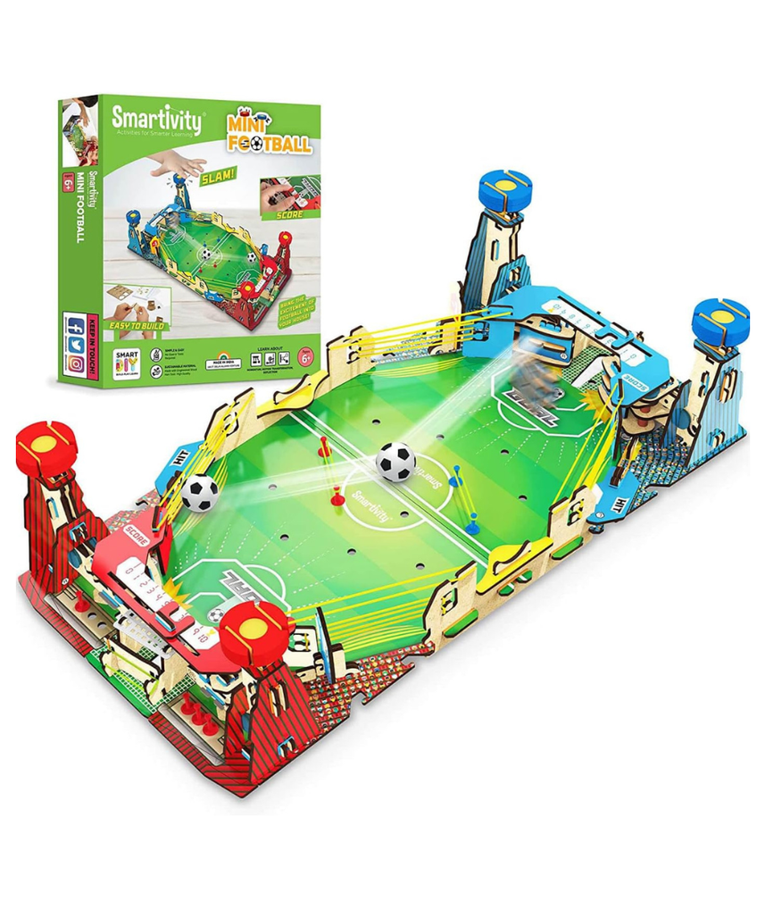 Smartivity DIY Mini Football, Soccer Table Stem Educational Fun Miniature Game Toys For Age 8 To 14, Toy For Boys & Girls 8-10-12-14, Science Toy, Educational Based Activity Game, Made In India