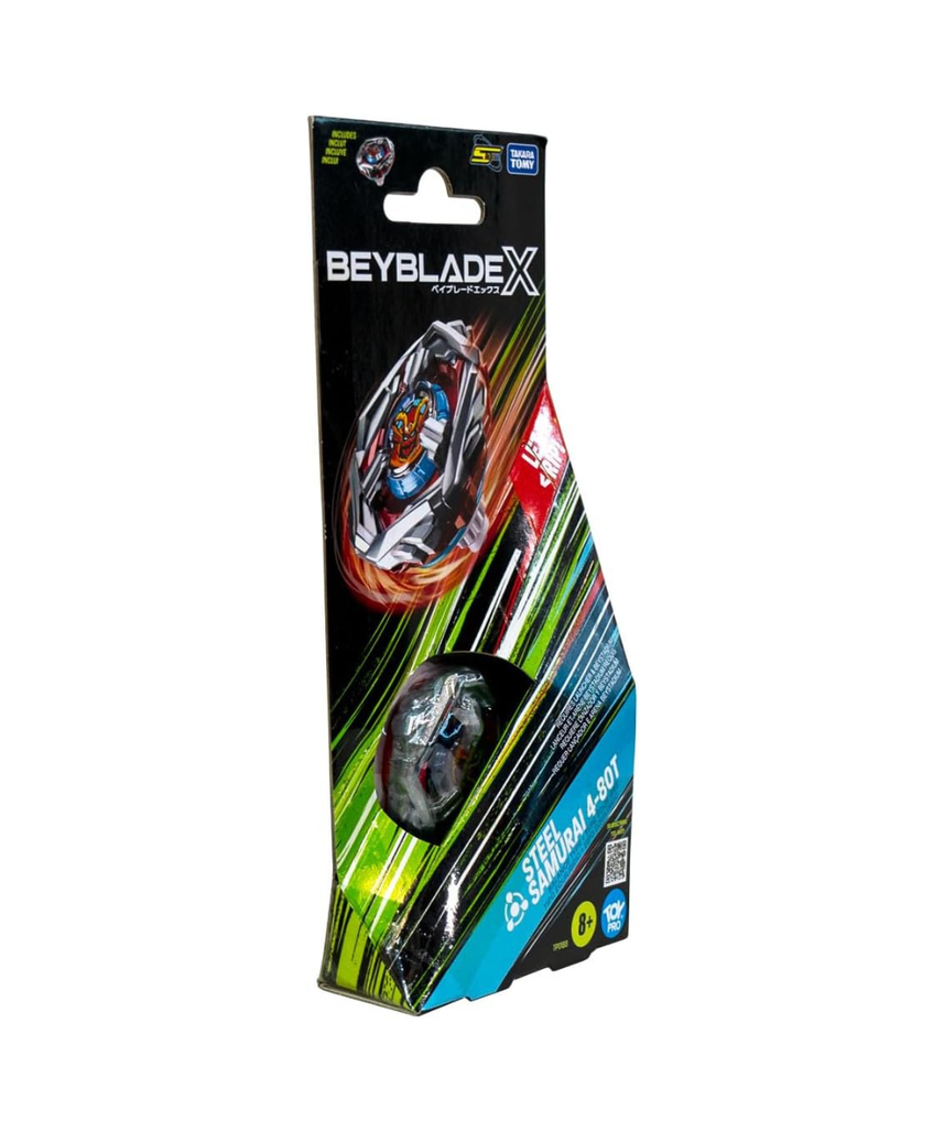 Takara Tomy Beyblade X Steel Samurai 4-80T Booster Pack Set, Balance Type Top with Customizable Parts, Bey Toy for 8+ Year Old Boys and Girls, Spinning Toys, Battle Tops