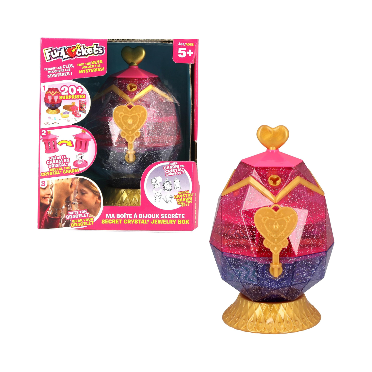 Funlockets Secret Crystal Jewellery Box Egg Design Open Box