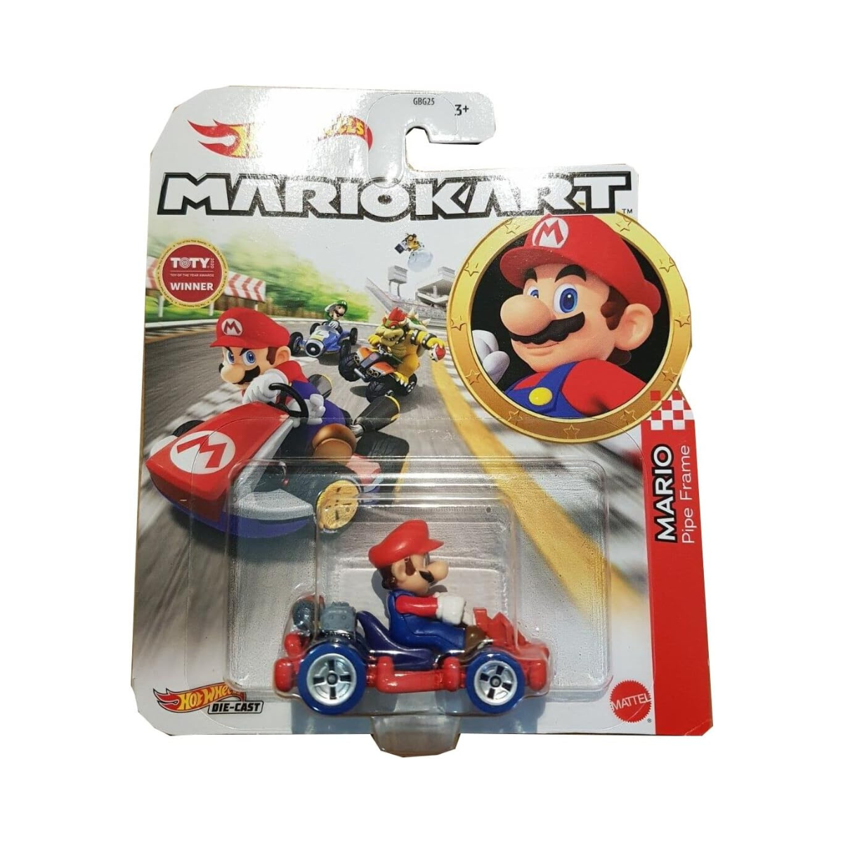 Hot Wheels DieCast Kart Mario Pipe Frame Super Mario Kart 1:64 Scale 2" Length