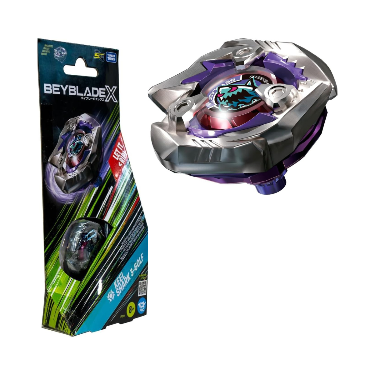 Takara Tomy Beyblade X Keel Shark 3-60LF Booster Pack Set, Balance Type Top with Customizable Parts, Bey Toy for 8+ Year Old Boys and Girls, Spinning Toys, Battle Tops
