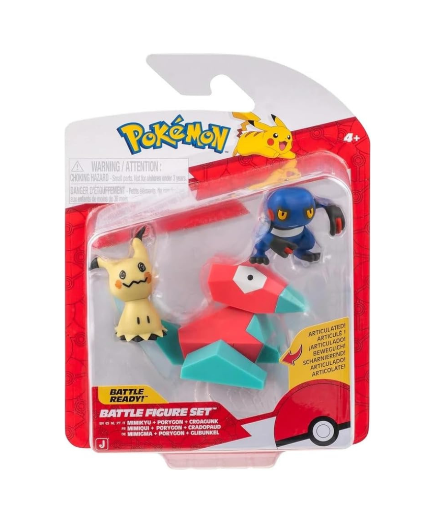 Pokémon PKW4091 Battle Figure Set - Glibunkel, Mimigma and Porygon Official Figures Set