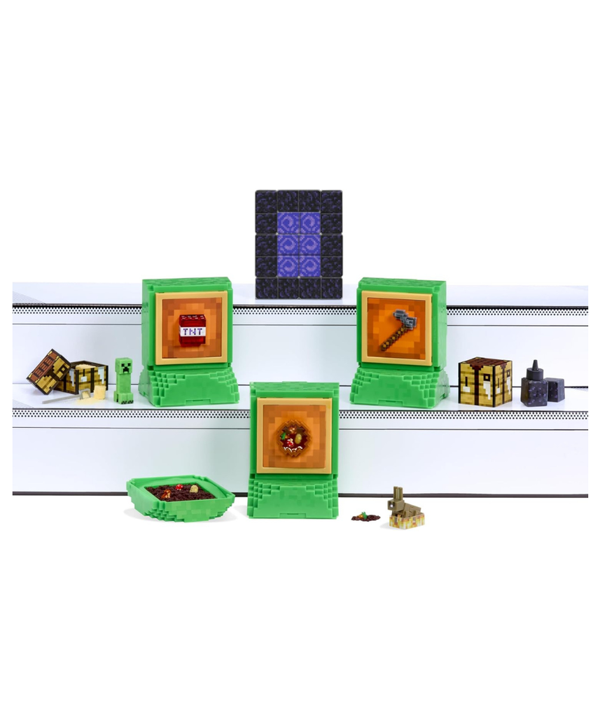 MGA Miniverse Make It Mini Minecraft Surprise Capsule Build Kit, Mini Minecraft Tools, Food & Weapons Collectibles with Resin Crafting, Display Capsule & Collector Guide, 12 to Find- (123958-SA)