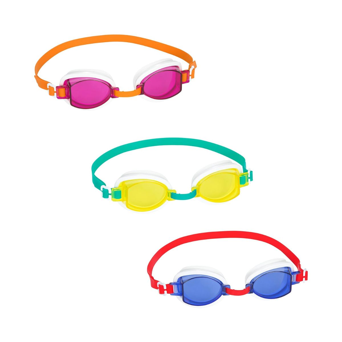 Bestway Aqua Burst Essential Swimming Goggles, No Leakage, UV-protective, Clear Vision, Unisex Swimming Goggles, Soft, Comfort-fit, Silicone Eyecups For a Secure Fit, Assorted Colors Sold Separately