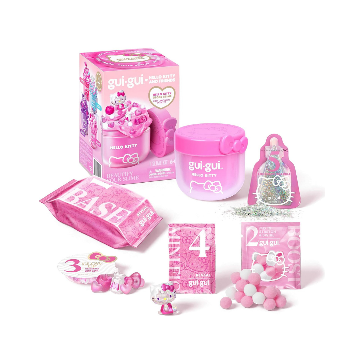 Gui Gui Slime Hello Kitty and Friends Hello Kitty Edition, Gloss Slime with Pink Lemonade Scent, Collectible Surprise Toy for Kids, Ages 6+