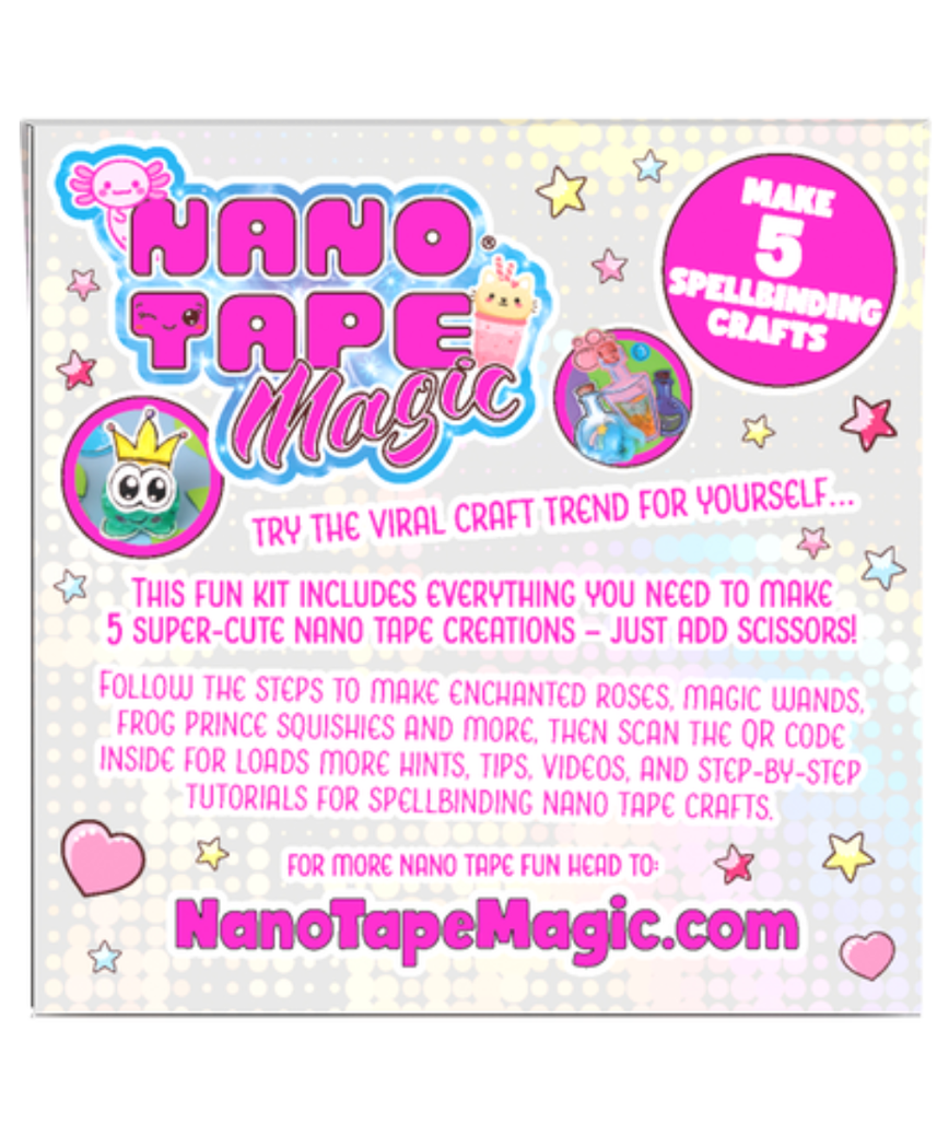 Nano Tape Magic Enchanted Kingdom Kit, DIY Nano Tape Craft Set with Fantasy-Themed Squishies and Creative Projects for Kids, Ages 6+