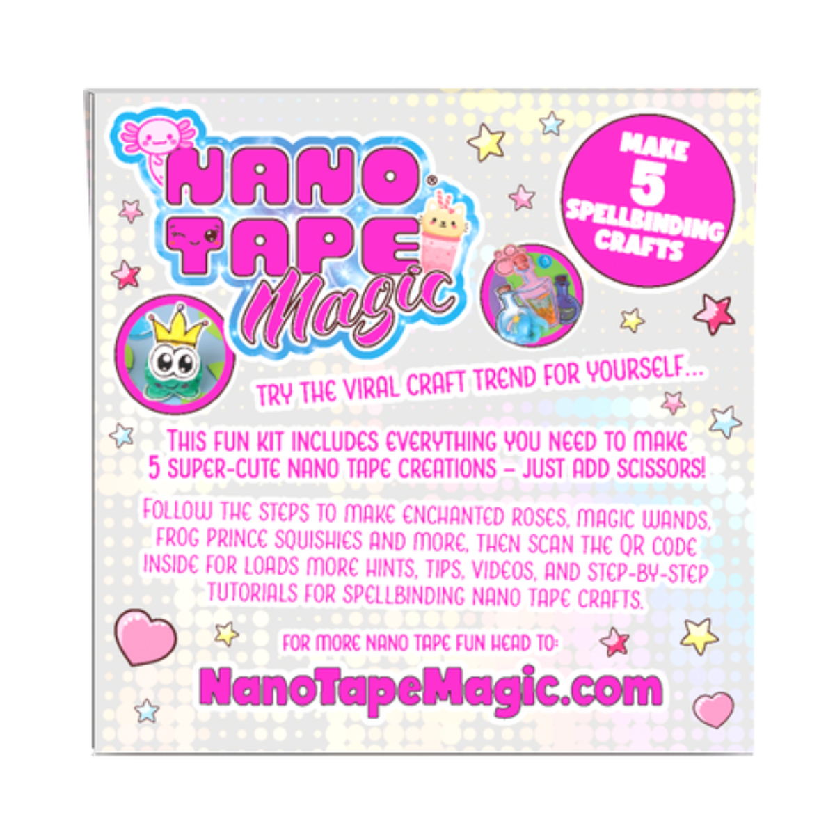 Nano Tape Magic Enchanted Kingdom Kit, DIY Nano Tape Craft Set with Fantasy-Themed Squishies and Creative Projects for Kids, Ages 6+