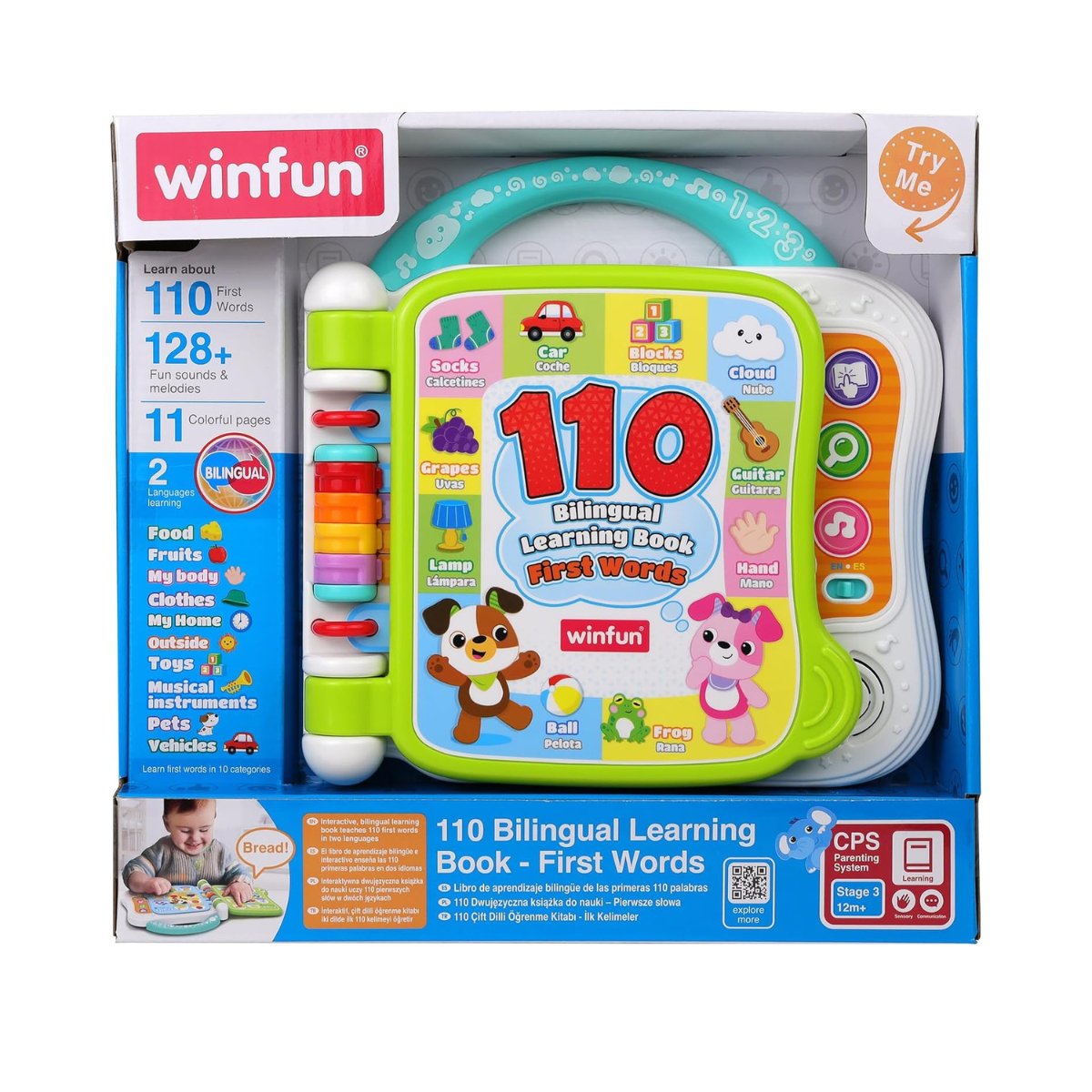110 Bilingual Learning Book - First Words 12M+