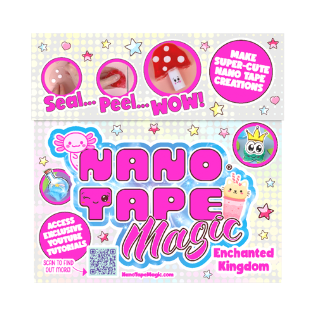 Nano Tape Magic Enchanted Kingdom Kit, DIY Nano Tape Craft Set with Fantasy-Themed Squishies and Creative Projects for Kids, Ages 6+