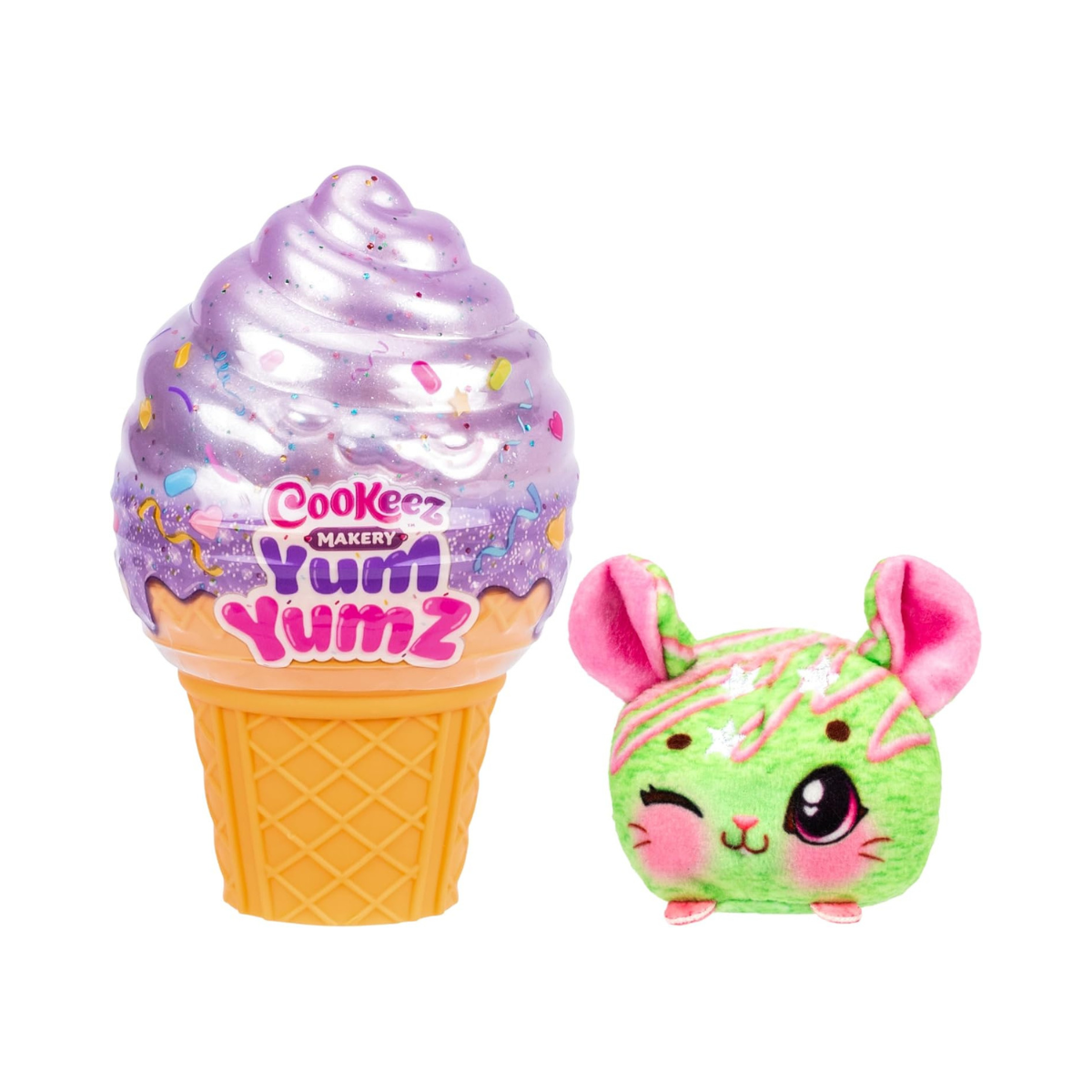 Cookeez Makery Yum Yumz Series-2 Single, Full of Fun and Full of Yum! Add Ingredients & Discover Super-Cute Scented Surprise Plush Pets Inside an Ice Cream Cone You Can Customize - Styles May Vary
