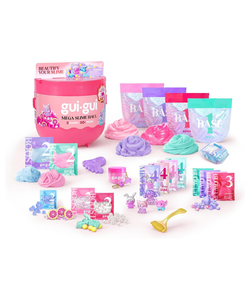 GUI GUI Season 2 MEGA Slime Haul, Ultimate Scented Slime Kit with Multiple Slime Varieties and Mix-In Accessories, DIY Sensory Play Set for Kids, Ages 4+