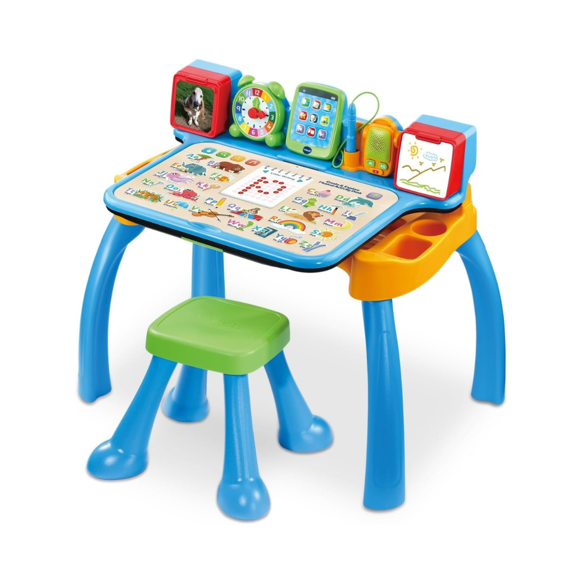 VTech 6-in-1 Interactive Musical Activity Desk for Kids 3–6 – Educational Learning Table, Writing Pad with Stylus, Art Easel & Chalkboard, 5 Activity Pages