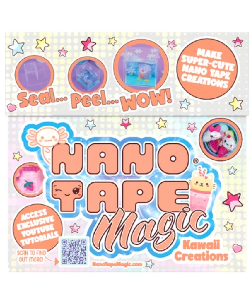 Nano Tape Magic Kawaii Creations Kit, DIY Nano Tape Craft Set with Cute Squishies and Creative Projects for Kids, Ages 6+