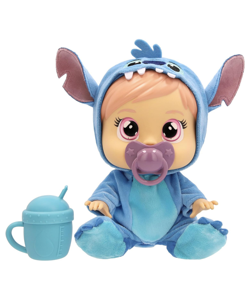 Cry Babies Loving Care Disney Stitch, Comes with Stitch Costume, Includes Accessories, Baby Doll, Pretend Play, Roleplay, 1 Years+