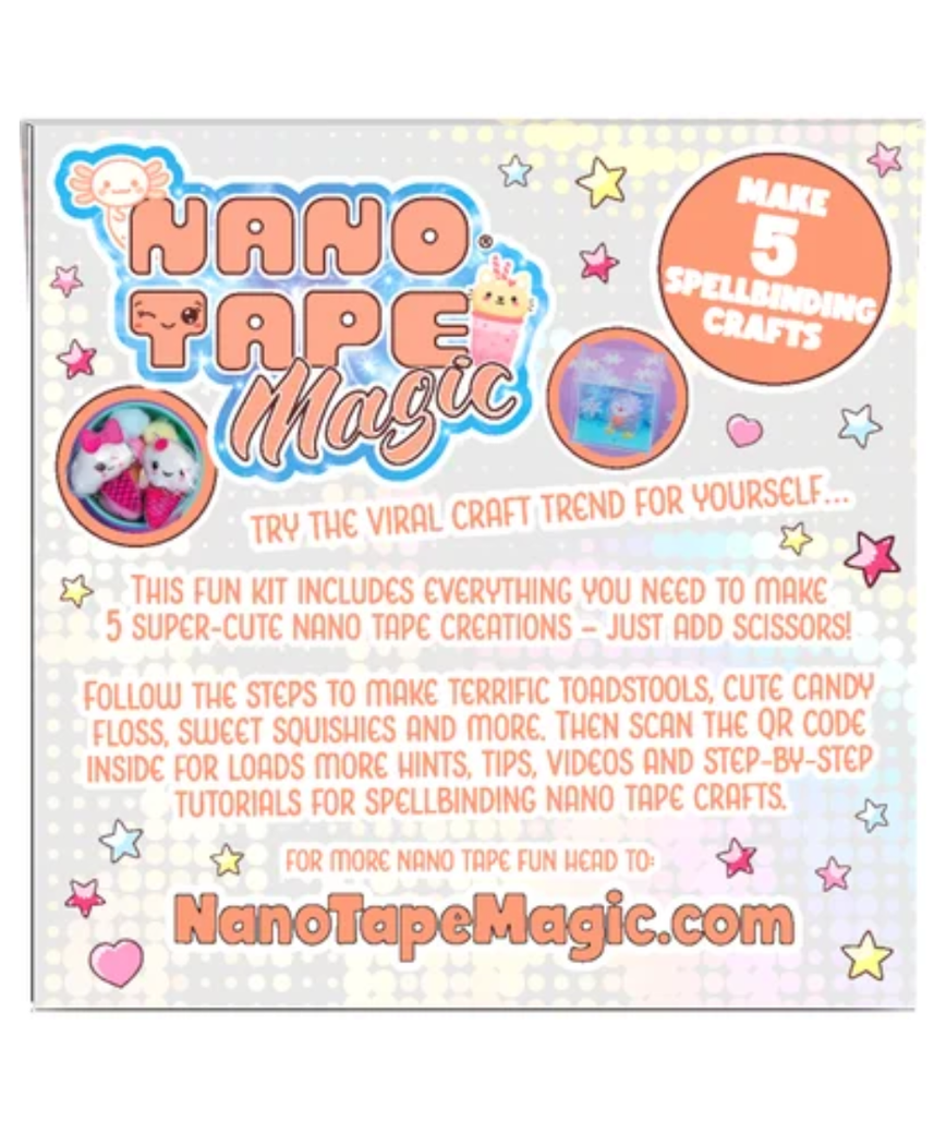 Nano Tape Magic Kawaii Creations Kit, DIY Nano Tape Craft Set with Cute Squishies and Creative Projects for Kids, Ages 6+