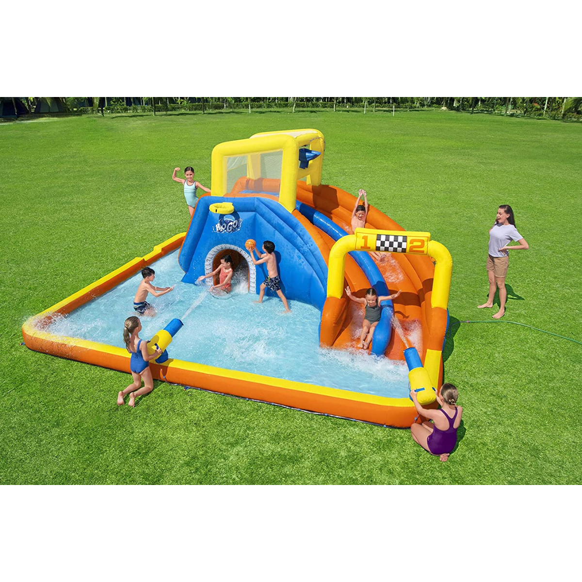 Bestway H2OGO Super Speed Way Mega Water Park Inflatable Slide 5.51m x 5.02m x 2.65m