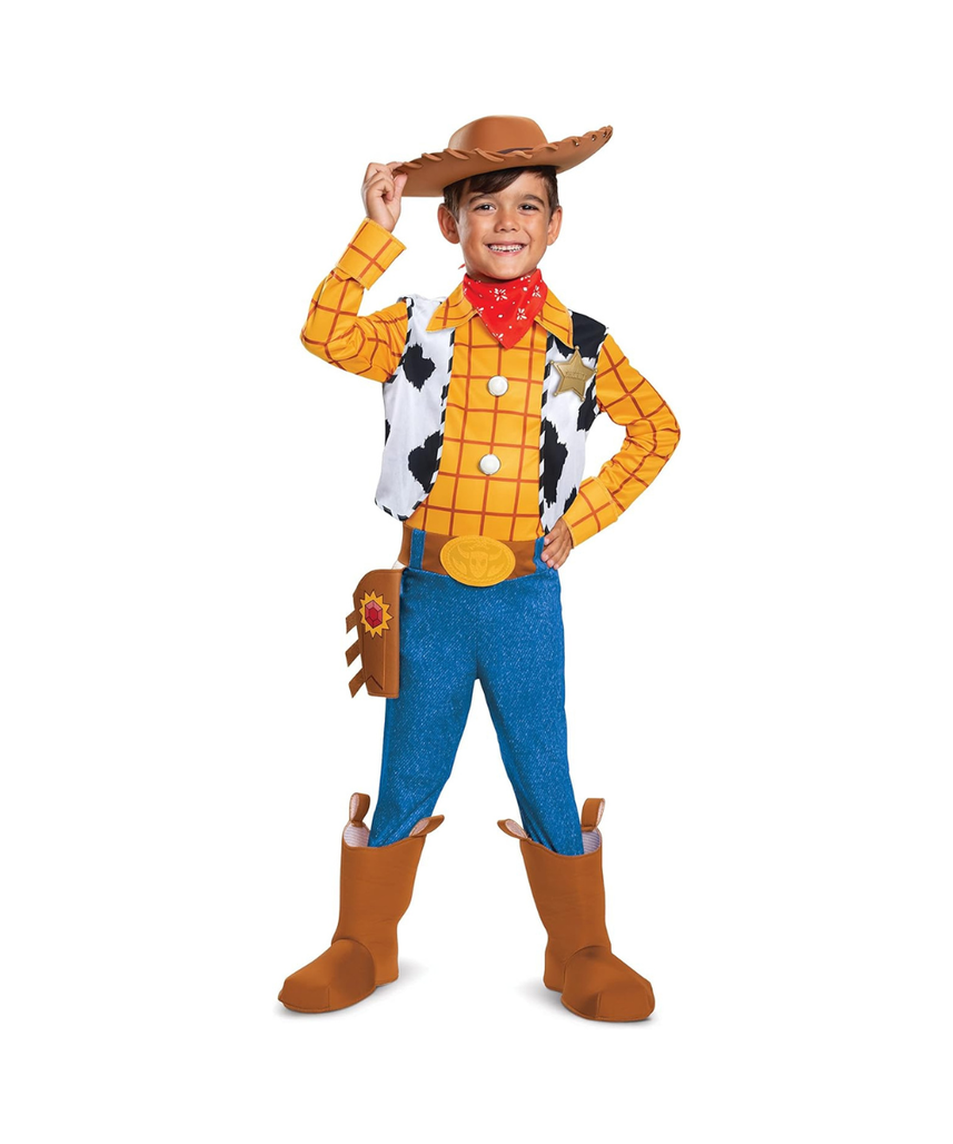 Disguise Disney Pixar Woody Toy Story 4 Deluxe Boys' Costume, Multi, Medium (7-8)