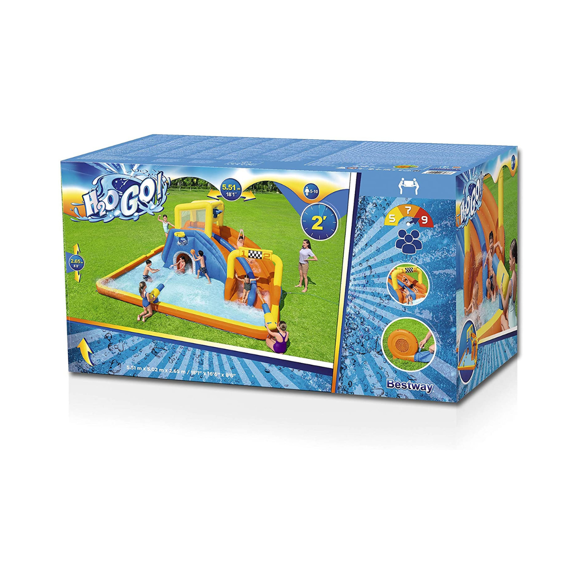 Bestway H2OGO Super Speed Way Mega Water Park Inflatable Slide 5.51m x 5.02m x 2.65m