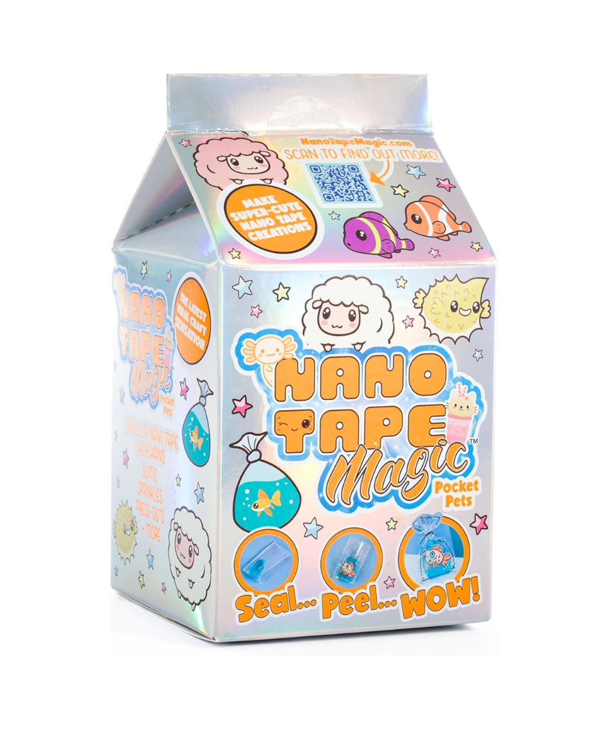Nano Tape Magic Pocket Pets Mini Kit, DIY Nano Tape Bubble Craft Set with Keychain Projects and Slime Accessories for Kids, Arts & Crafts Kit, Ages 6+