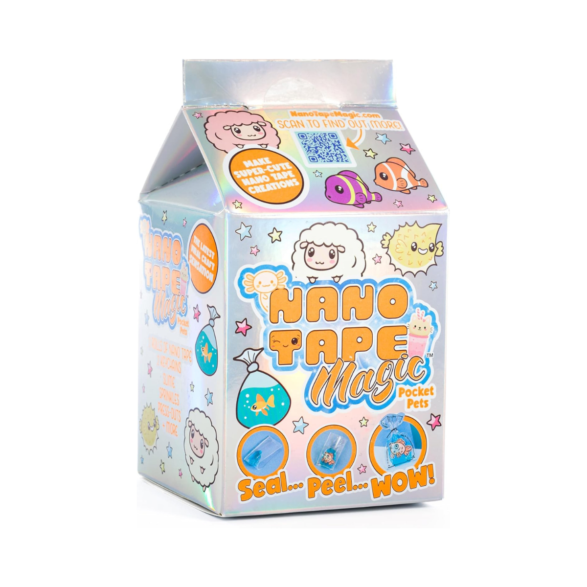 Nano Tape Magic Pocket Pets Mini Kit, DIY Nano Tape Bubble Craft Set with Keychain Projects and Slime Accessories for Kids, Arts & Crafts Kit, Ages 6+