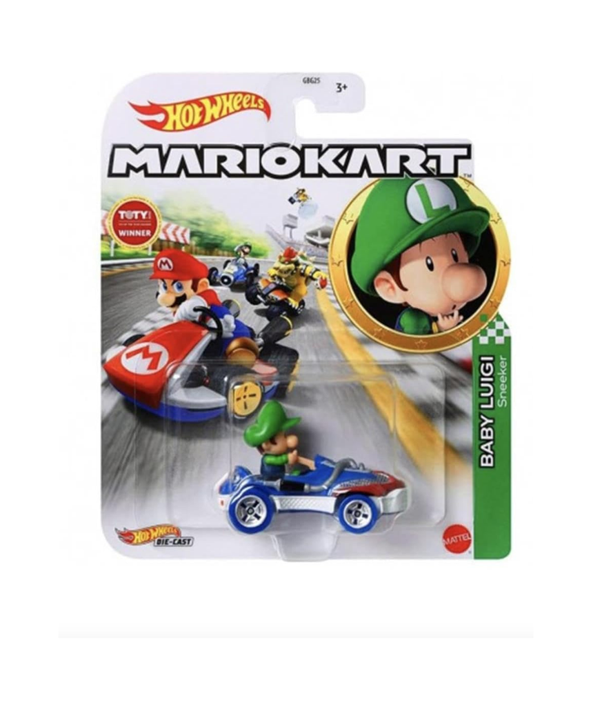 Mattel Hot Wheels Mario Kart Die-Cast Kart - Luigi (1:64 Scale) - Unisex - Age 3+