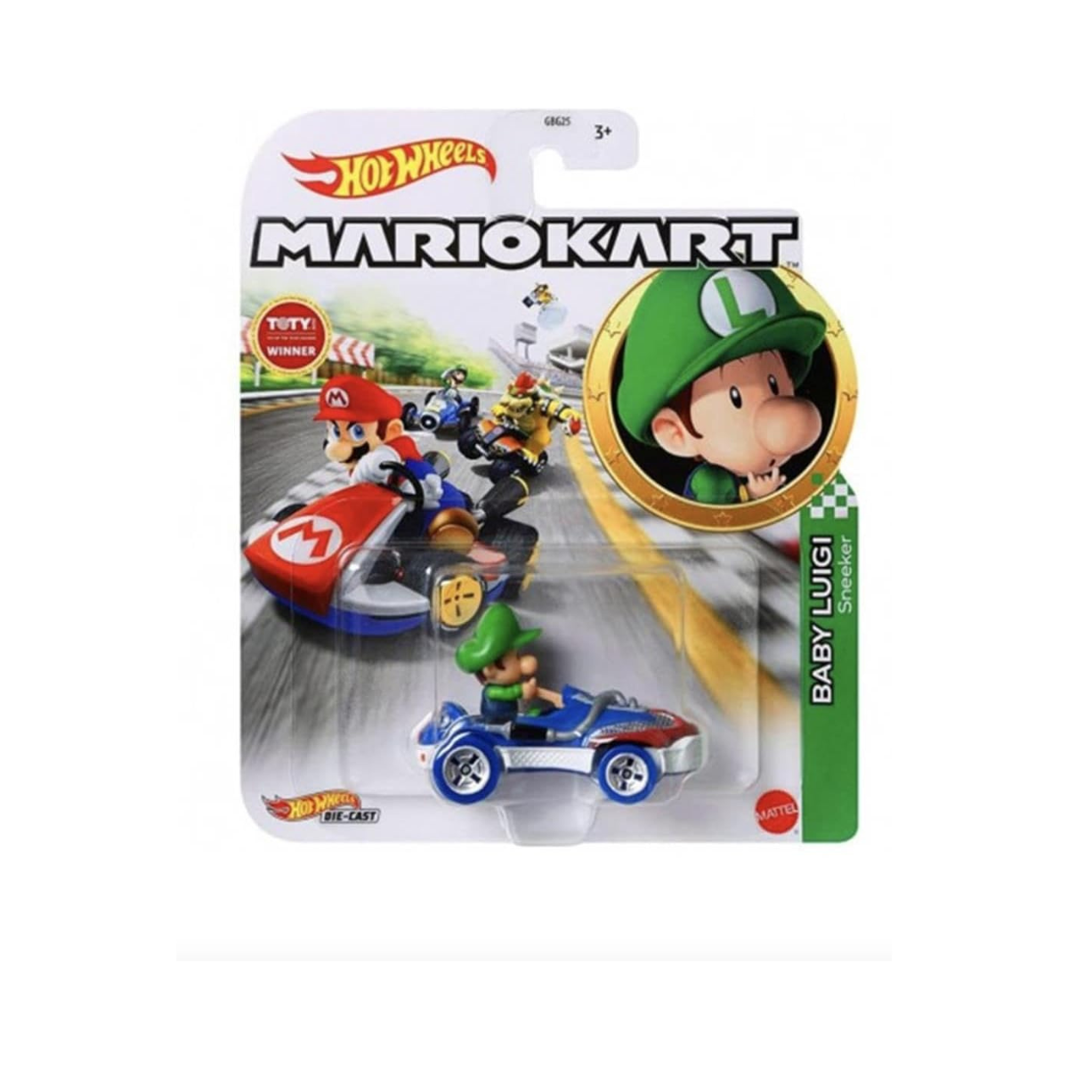 Mattel Hot Wheels Mario Kart Die-Cast Kart - Luigi (1:64 Scale) - Unisex - Age 3+