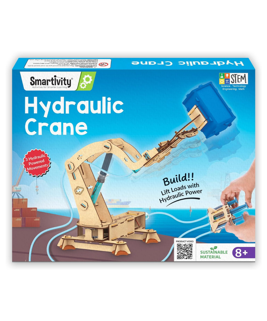 Smartivity Hydraulic Crane, STEM DIY Fun Toy, Educational & Construction Based Activity Game Kit for Kids 6 to 14, Best Birthday Gift for Boys & Girls 6-8-10-12-14 Years Old, Made in India