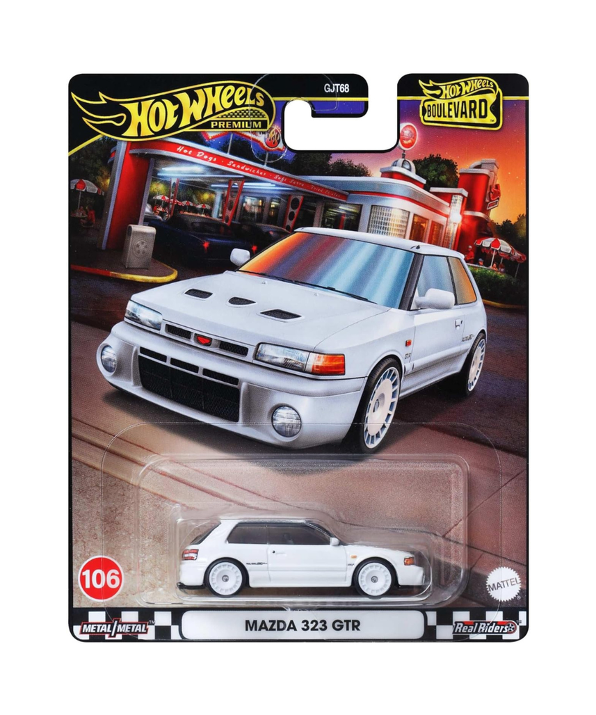 Hot Wheels Boulevard Mazda 323 GTR 1:64 Scale Die-Cast Car, White