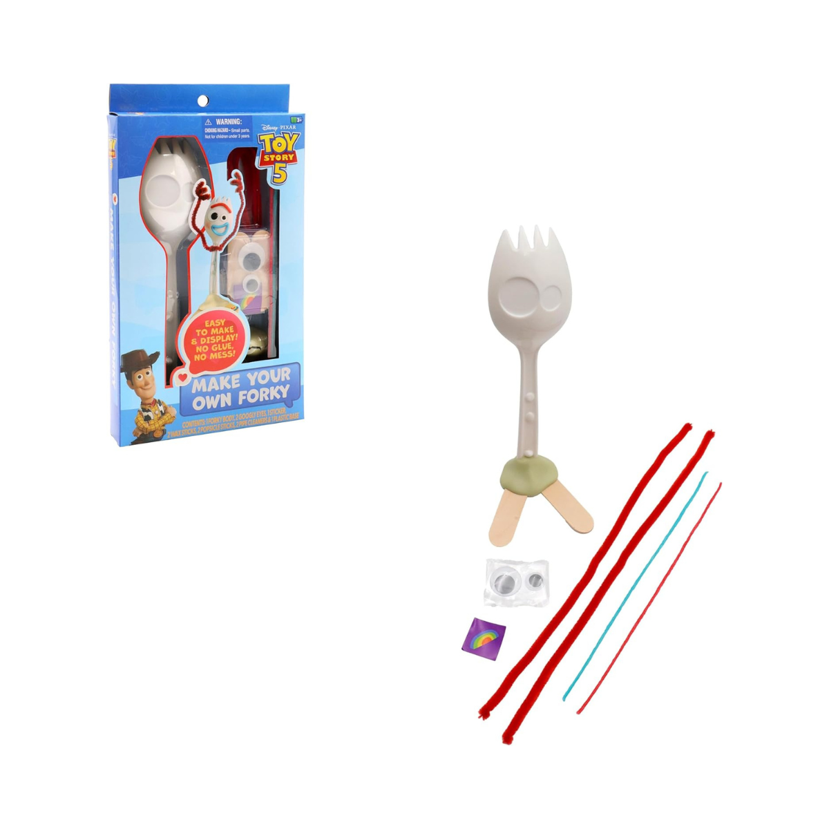 Disney Pixar Toy Story 5 Make Your Own Forky DIY Craft Kit for Kids, Creative Character Building Activity Set with Accessories, Arts and Crafts Toy Ages 3+