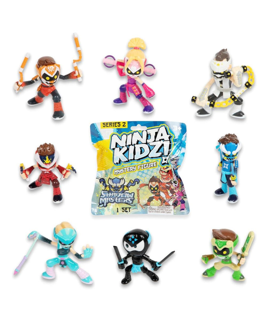 Ninja Kidz Shadow Masters Mystery Figures Series 2, Official Surprise Blind Bag Collectible Figure with Removable Mask & Accessories