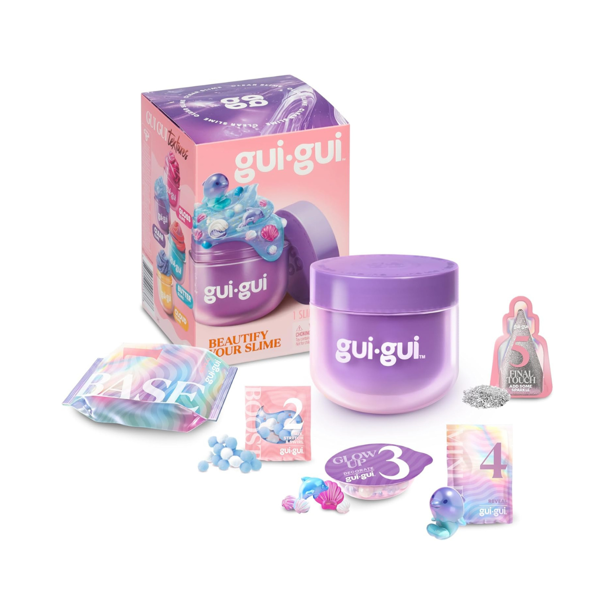 Gui Gui Slime Kit Scented DIY Slime Making Set with Surprise Figurine, Charms and Glitter, Sensory Creative Play Toy for Kids Ages 6+