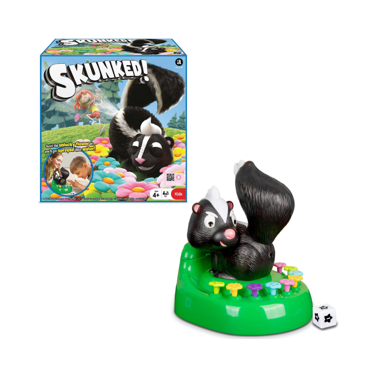 Merchant Ambassador Skunned! Kids Dice Rolling and luck game! Funny Surprise Water Spray! Kids action game!Age 6 & Above! Girls and Boys