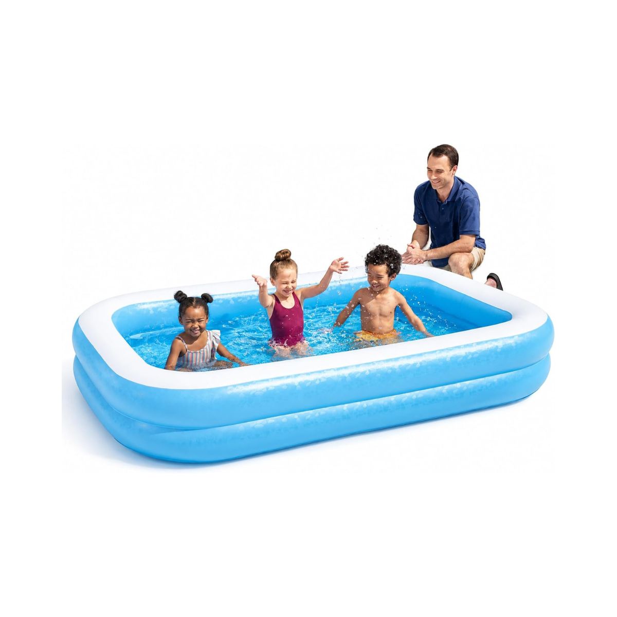 Bestway 8'7" x 69" x 20"/2.62m x 1.75m x 51cm Blue Rectangular Pool