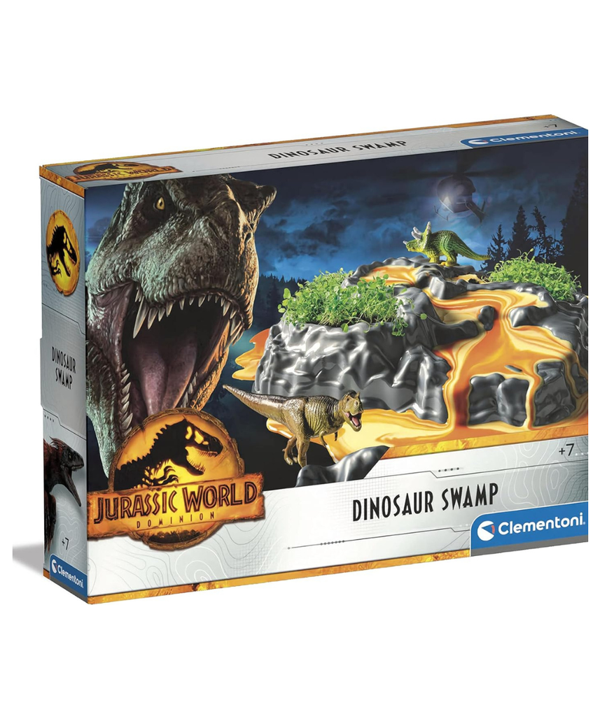 Clementoni Dinosaur Swamp, Recreate a Jurassic Landscape with Figures, Includes Cornstarch and Colorant, Educational, Learning Toy, A Combination of Paleontology, Chemistry and Botany, 1 Years+