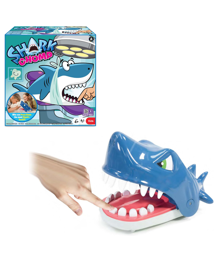 Merchant Ambassador Shark Chomp! Who Can Press down the most Shark Teeth! Kids Action Game! Age 4 & Above! Girls and Boys