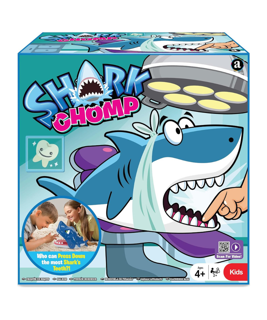 Merchant Ambassador Shark Chomp! Who Can Press down the most Shark Teeth! Kids Action Game! Age 4 & Above! Girls and Boys