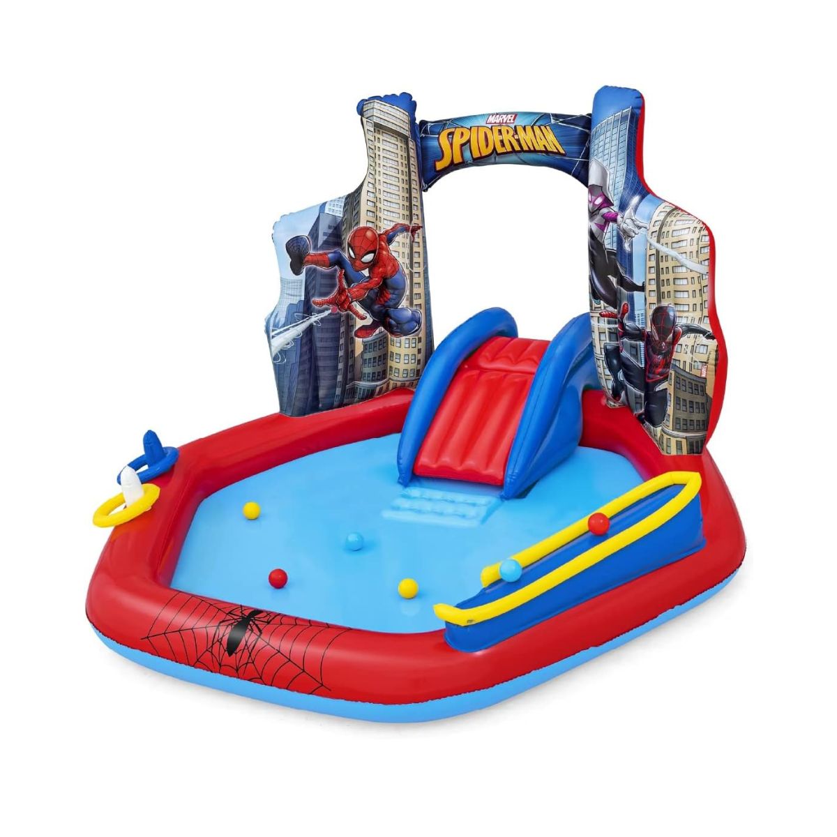 Bestway Spider-Man Splash Pad - Outdoor Kids Paddling Pool Sprinkler - Water Play Mat for Children Aged 2+