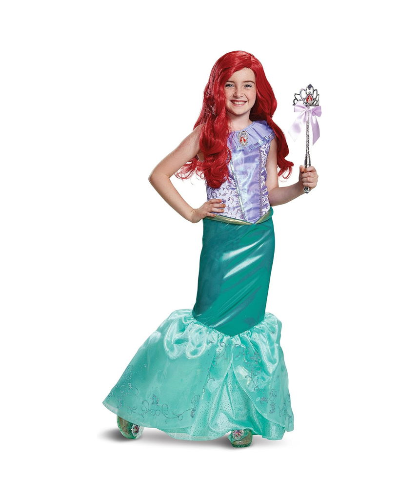 Disguise Disney Princess Ariel Little Mermaid Deluxe Girls' Costume Teal, Medium/(7-8)