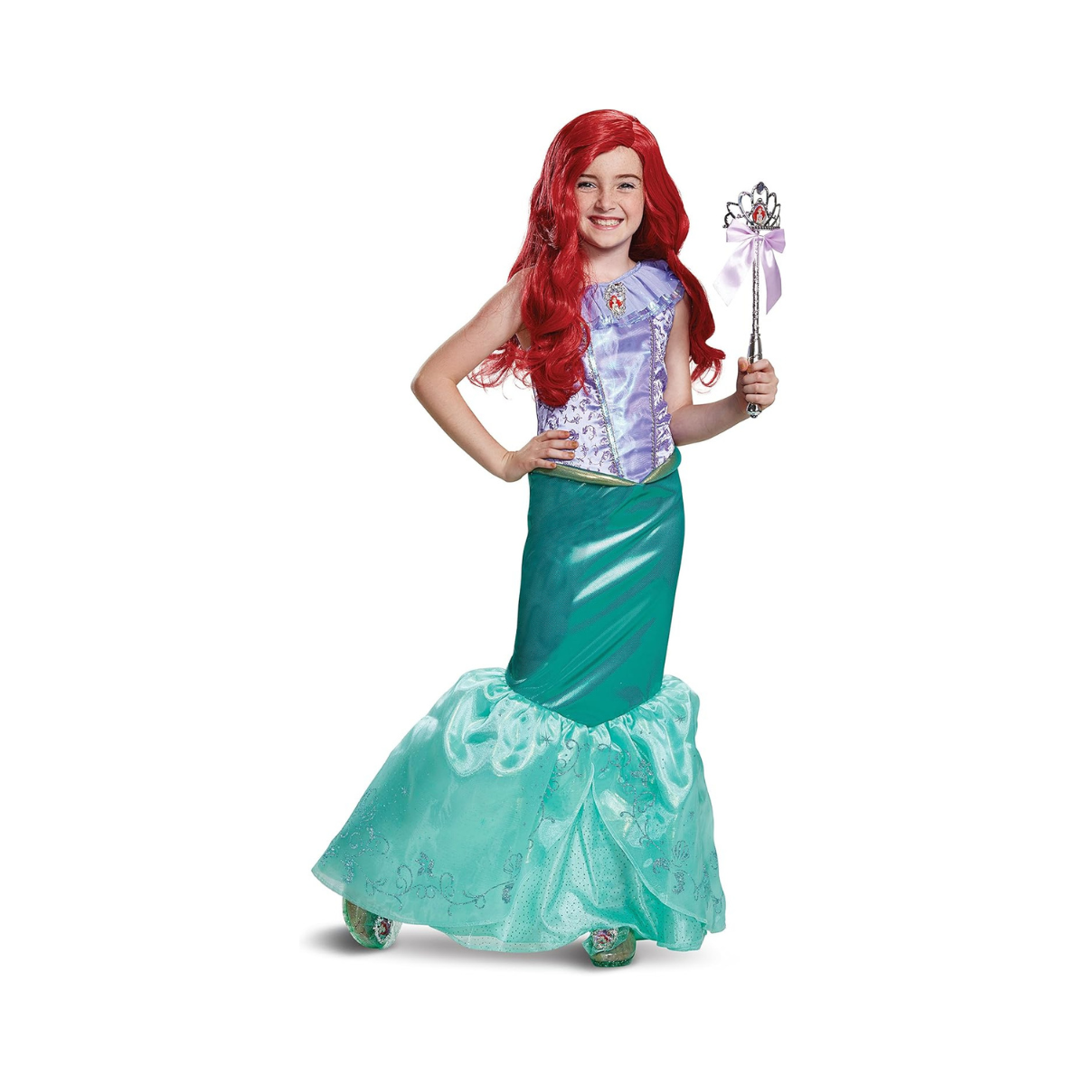 Disguise Disney Princess Ariel Little Mermaid Deluxe Girls' Costume Teal, Medium/(7-8)