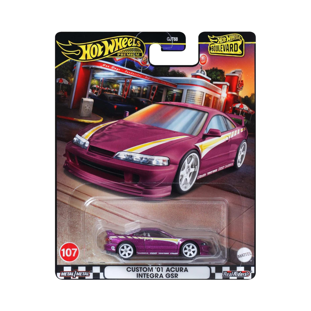 Hot Wheels Custom 01 Acura Integra GSR 107 HRT77 Boulevard Vehicle